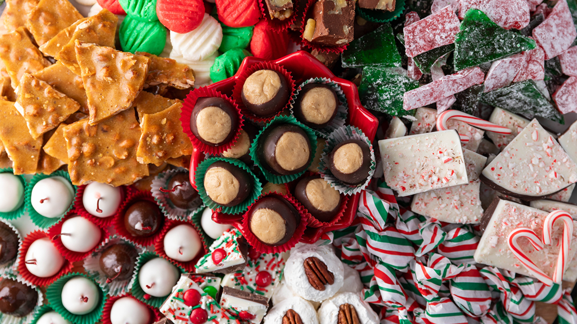 A tray of holiday sweets that could cause orthodontic emergencies during the holidays